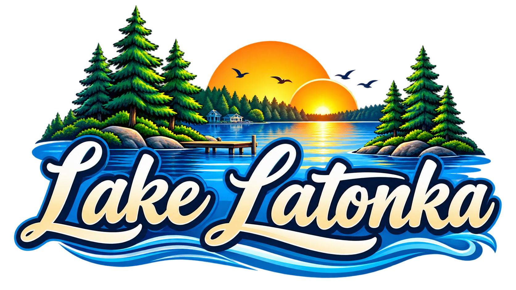 Lake Latonka sunset lake logo